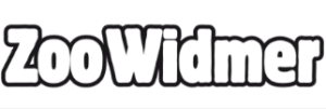 Logo von Zoo Widmer in fetter Schrift auf transparentem Hintergrund.